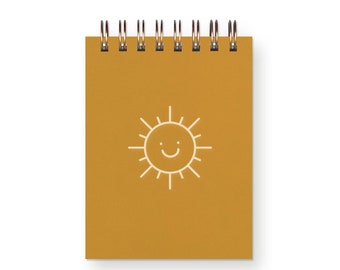 Smiling Sunshine Mini Jotter - Notebook | Mini Journal | Pocket Notebook | Spiral Bound | Blank Pages