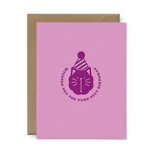 Carte de vœux d’anniversaire Purr-fect | Carte d'anniversaire | Carte d'anniversaire simple | Cartes d'anniversaire pour les amis | Cartes pour les amoureux des chats