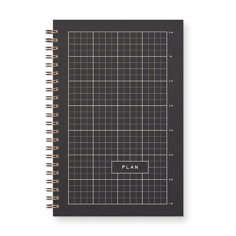 Ruler Grid Planner Journal | Desk Planner | Weekly Planner | Planner Notebook | Undated Agenda Peppercorn