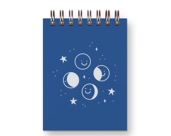 Moon Phases Mini Jotter - Notebook | Journal | Pocket Notebook | Spiral Bound | Blank Pages