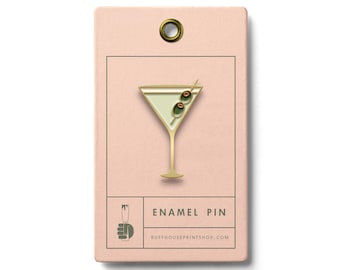 Martini Glass Enamel Pin | Bag Accessories