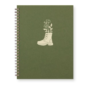 Carnet de notes Boot Bouquet - Carnet ligné | Carnet cartonné | Typographie | Reliure spirale | Cadeau pour elle