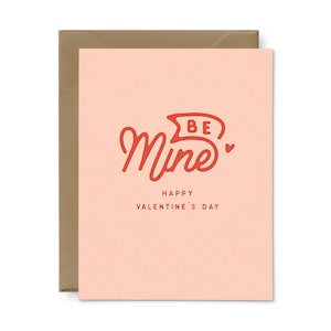 Soyez le mien drapeau carte de Saint-Valentin | Carte de vœux typographique - Carte d’amour | Carte de Saint Valentin