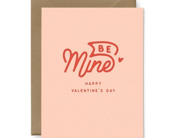 Be Mine Flag Valentine's Card | Letterpress Greeting Card - Love Card | Valentine's Day Card