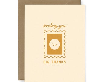 Sending You Big Thanks Greeting Card | Letterpress Card | Thank You Card