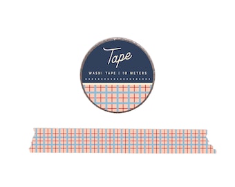 Plaid Washi Tape in Sunset Pink