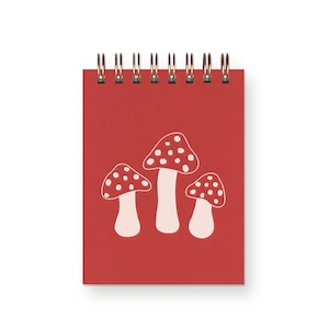 Mushroom Mini Jotter - Notebook | Journal | Pocket Notebook | Spiral Bound | Blank Pages | Stocking Stuffer | Affordable Gift | Gift for Her
