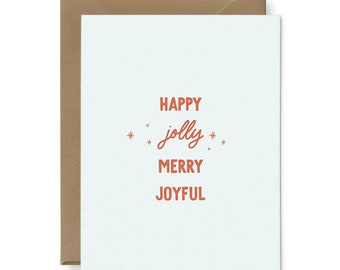 Jolly Holiday Greeting Card | Holiday Card | Christmas Card | Letterpress Card | Season's Greetings Card