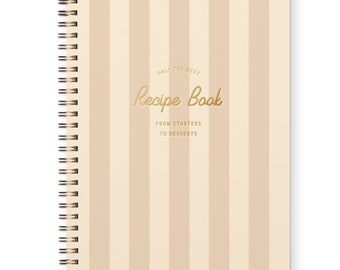Only The Best Striped Recipe Book - Recipe Book | Family Recipes | Keepsake Book