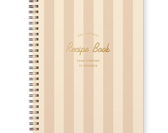 Only The Best Striped Recipe Book - Recipe Book | Family Recipes | Keepsake Book