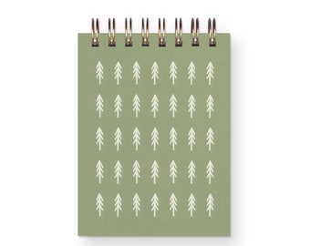 Treeline Mini Jotter - Notebook | Journal | Pocket Notebook | Spiral Bound | Blank Pages