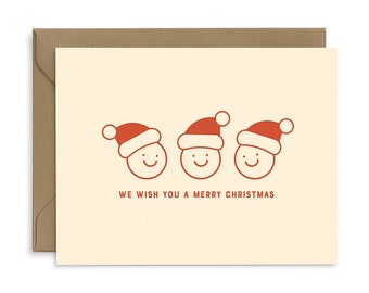 de voeux typographique de père Noël souriant - Cartes Pour Les Fêtes | Cartes de Noël | Cartes de voeux | Cartes typographiques