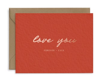 Love You Forever + Ever Greeting Card | Love Card | Valentine's Day Card | Anniversary Card | Handmade