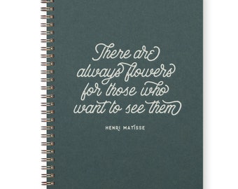 Always Flowers Journal - Notebook | Lined Pages | Spiral Bound | Letterpress | Hard Cover