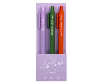 Self-Care Jotter Pen Set of 3 | Pens | Gel Pens | Stocking Stuffer | Black Friday | Cyber Sale | Affordable Gift | Holiday Gift | Shop Small