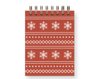 Christmas Sweater Mini Jotter - Notebook | Mini Journal | Pocket Notebook | Spiral Bound | Blank Pages | Stocking Stuffer