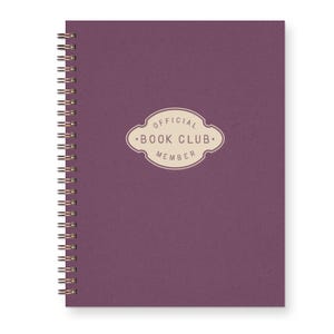 Journal des membres du club de lecture - Cahier ligné | Carnet cartonné | Typographie | Reliure spirale | Cadeau pour elle