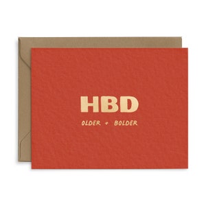 Carte de voeux d'anniversaire HBD | carte d'anniversaire | Plus ancien + plus gras | Carte HBD | Cartes d'anniversaire pour amis