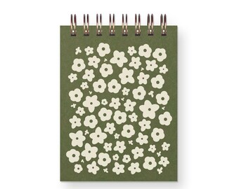 Flower Pattern Mini Jotter Notebook | Journal | Pocket Notebook | Spiral Bound | Blank Pages