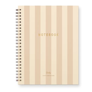 Carnet de notes rayé signature - Carnet ligné | Carnet cartonné | Typographie | Reliure spirale | Cadeau pour elle