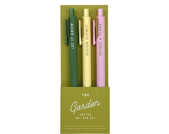 Garden Jotter Pen Set of 3 - Pens | Gel Pens | Stocking Stuffer | Gift for Her | Black Friday Sale | Small Business Saturday | Women Owned