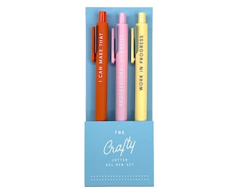 Crafty Jotter Pen Set of 3 - Pens | Gel Pens | Stocking Stuffer | Gift for Her | Black Friday Sale | Small Business Saturday | Women Owned