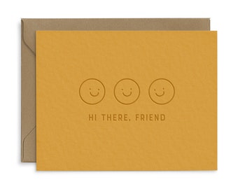 Hi There Friend Greeting Card | Letterpress Greeting Card | Greeting Cards | Birthday Card | Friendship Card | Everyday Card