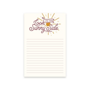 Sunny Side Notepad - Tear-Off Notepad | Warm White Text Paper