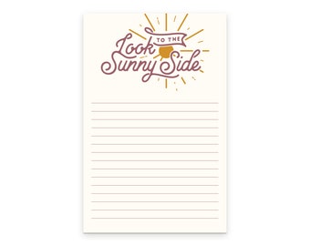 Sunny Side Notepad - Tear-Off Notepad | Warm White Text Paper