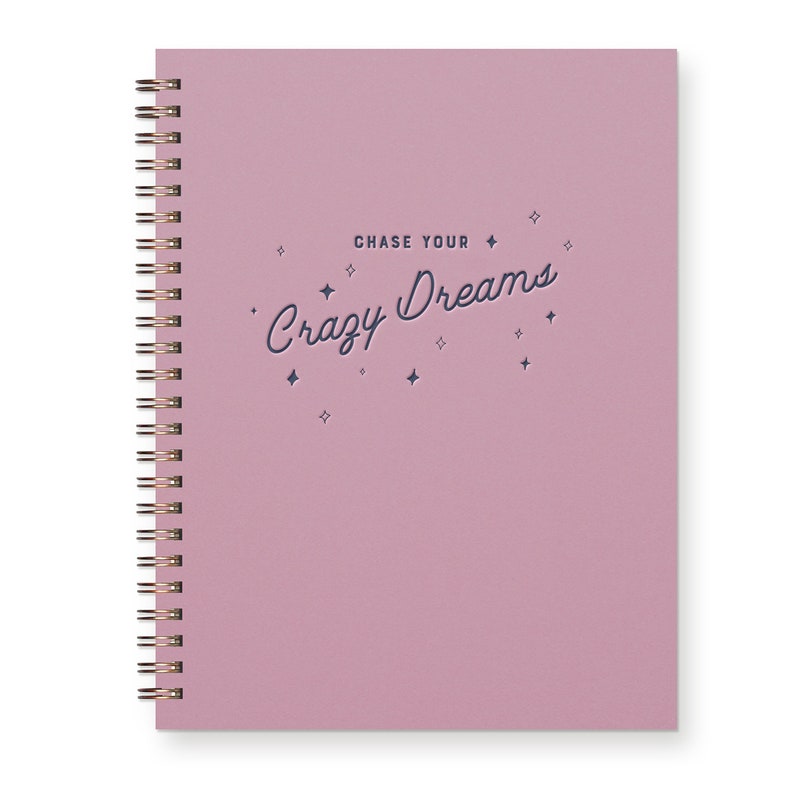 Crazy Dreams Journal Lined Journal Inspiring Journal Journaling Notebook Thistle