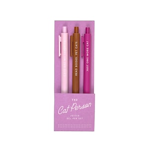 Lot de 3 stylos gel The Cat Person Jotter | Enclos pour chats