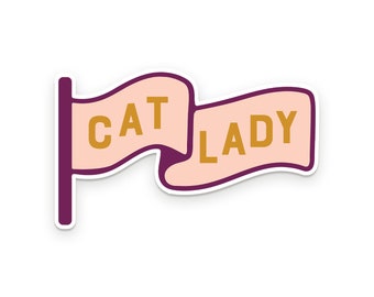 Cat Lady Sticker | Water Bottle Sticker | Laptop Sticker