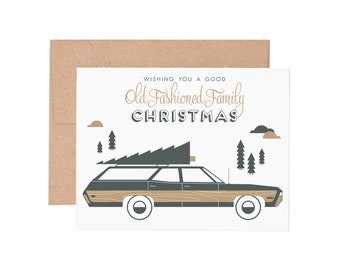 Old Fashioned Christmas Letterpress Greeting Card - Holiday Card | Christmas Card | Greeting Cards | Letterpress Cards