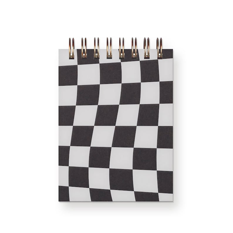 Checkerboard Mini Jotter Notebook Journal Pocket Notebook Spiral Bound Blank Pages image 1