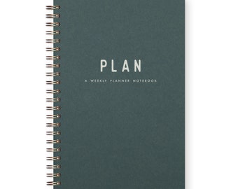 Simple Plan Weekly Planner Journal - Desk Planner | Weekly Planner | Planner Notebook | Undated Agenda | Handmade Gift | Shop Small | Sale