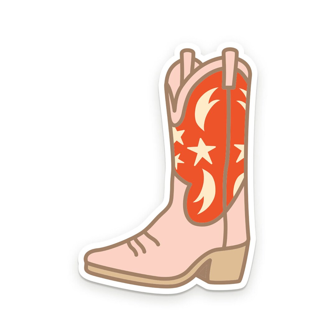 Cowboy Boot Sticker - Etsy