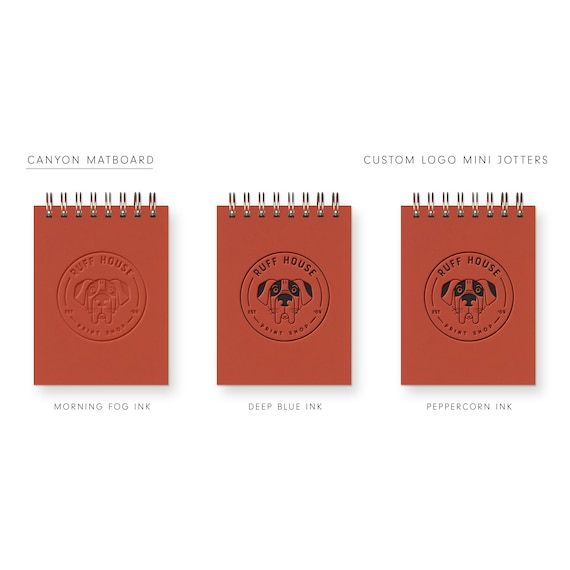 Custom Logo Mini Jotter Custom Notebooks Letterpress Printed Journals  Corporate Gifts Bulk Gifts 