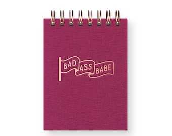 Badass Babe Mini Jotter - Cuaderno / Diario / Cuaderno de bolsillo / Encuadernado en espiral / Páginas en blanco