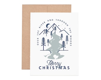 Over the River Letterpress Greeting Card - Holiday Card | Christmas Card | Greeting Cards | Letterpress Cards