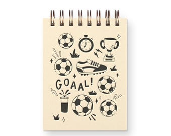 Soccer Doodles | Mini Jotter Notebook | Journal | Pocket Notebook | Spiral Bound | Blank Pages