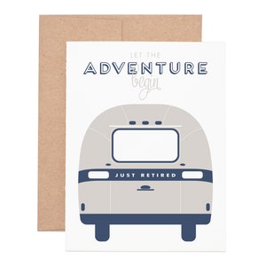 Airstream Retirement Letterpress Greeting Card - Cartes de retraite | Cartes de vœux | Cartes typographiques