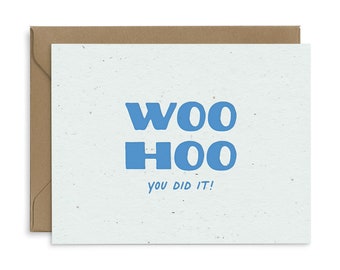 Woohoo You Did It Seeded Greeting Card | Congratulations Card | Graduation Card | Plantable Card | Seeded Card