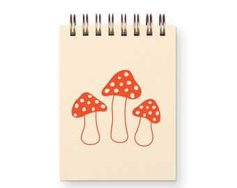 Mushroom Mini Jotter - Notebook | Journal | Pocket Notebook | Spiral Bound | Blank Pages