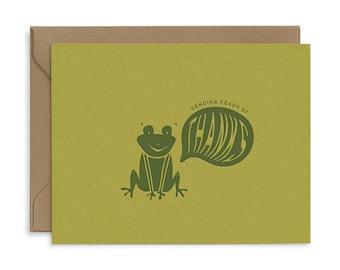 Toads of Thanks Thank You Greeting Card | Letterpressed Card | Frog Illustration