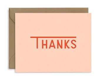 Capital T Thanks Greeting Card - Letterpress Greeting Card | Thank You Card