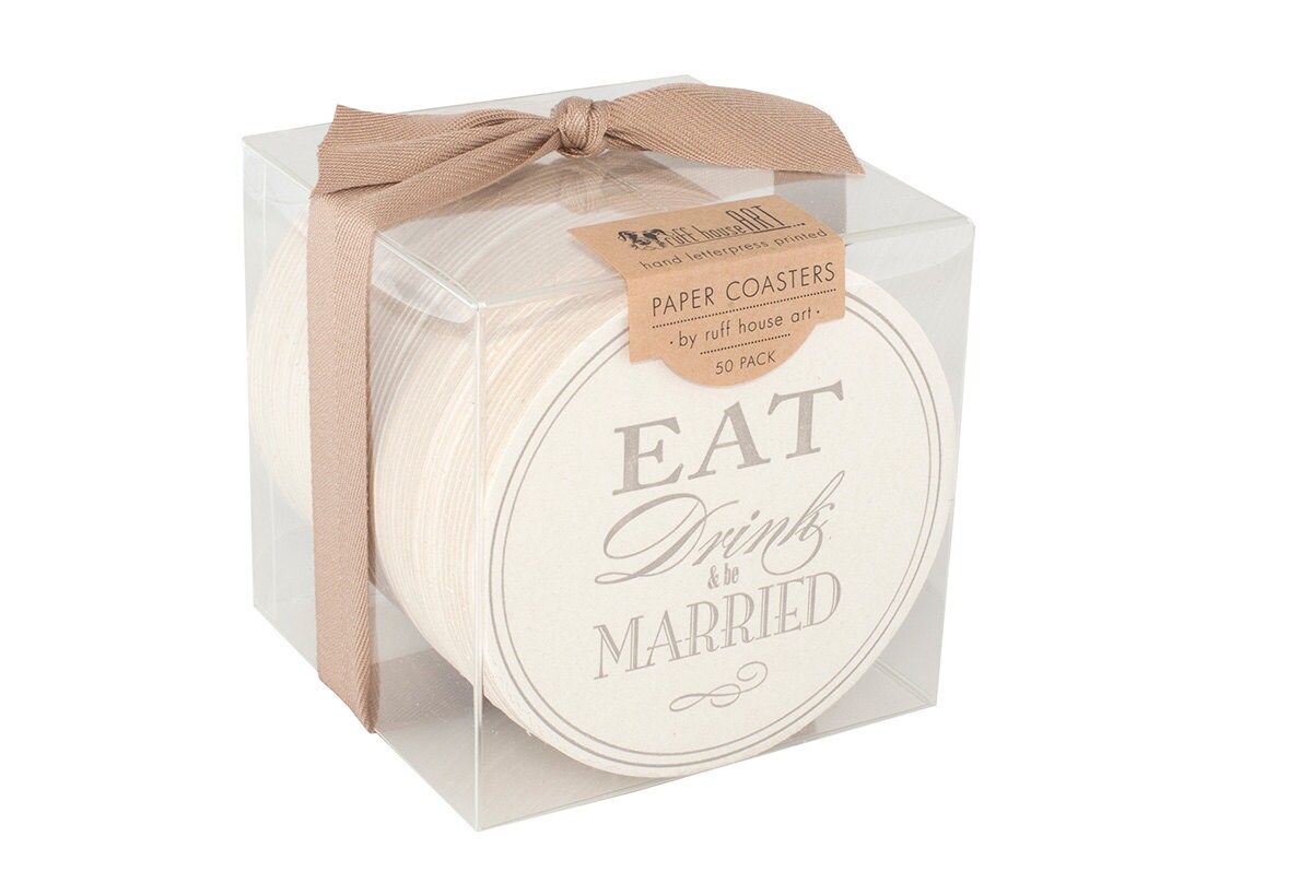 Bulk Wedding Coaster Boxed Set Eat Drink & Be Married Etsy
