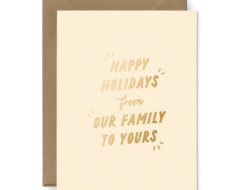 From Our Family To Yours Holiday Greeting Card | Holiday Card | Christmas Card | Letterpress Card | Season's Greetings Card
