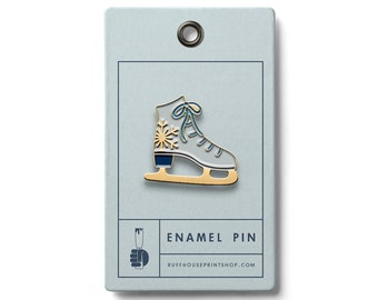 Ice Skate Enamel Pin | Bag Accessories | Winter Ice Skate