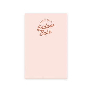 Badass Babe Blank Notepad - Tear-Off Notepad | Light Pink Paper