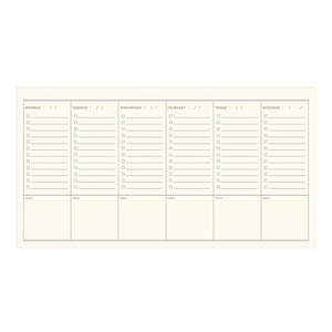 Interior planner layout of daily checklists with room at the bottom for notes.